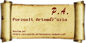 Porzsolt Artemíszia névjegykártya